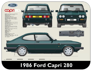 Ford Capri MkIII Capri 280 1986 Place Mat, Medium